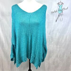 Aqua loose knit oversized sweater size M/L